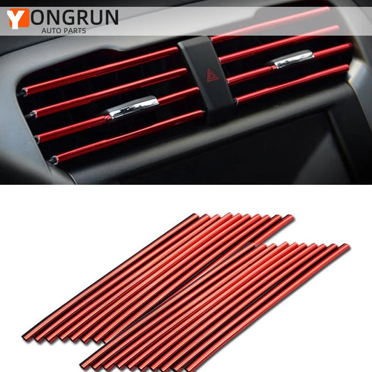 10pcs Car Interior Air Vent Trim Strip Universal AC Outlet Decoration