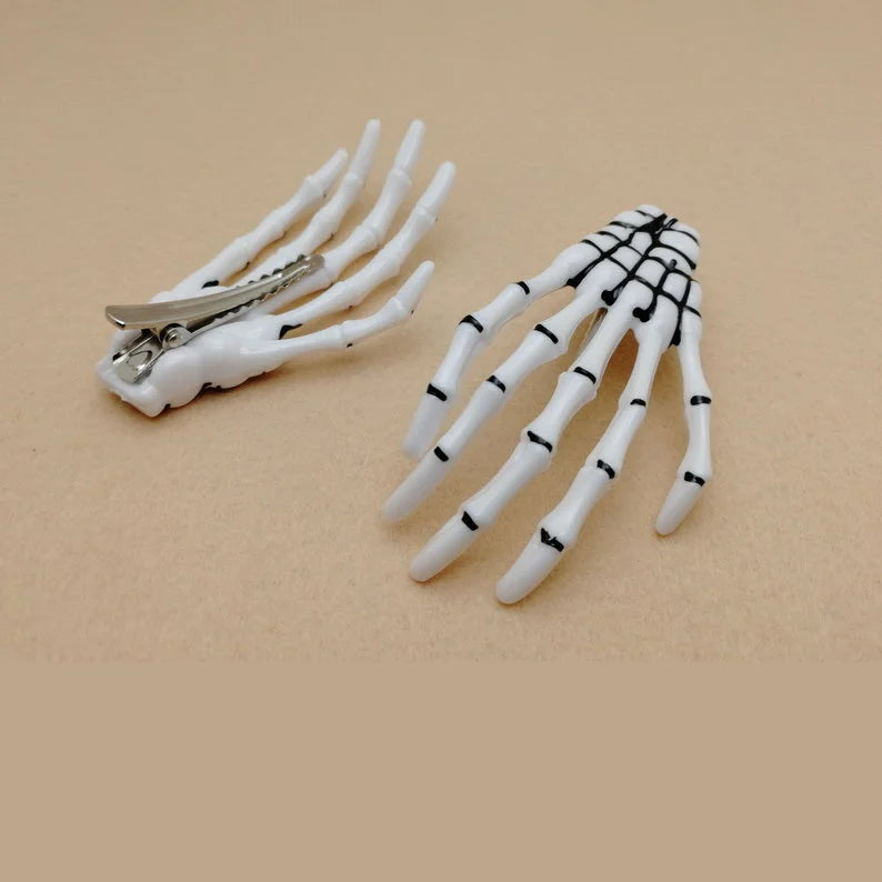 Skeleton Hand Hair Claw Clips for Halloween and Gothic Style - 8