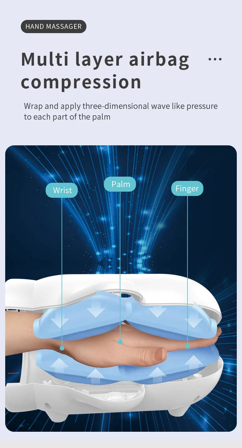 Electric Hand and Wrist Compression Massager with Heat - 10