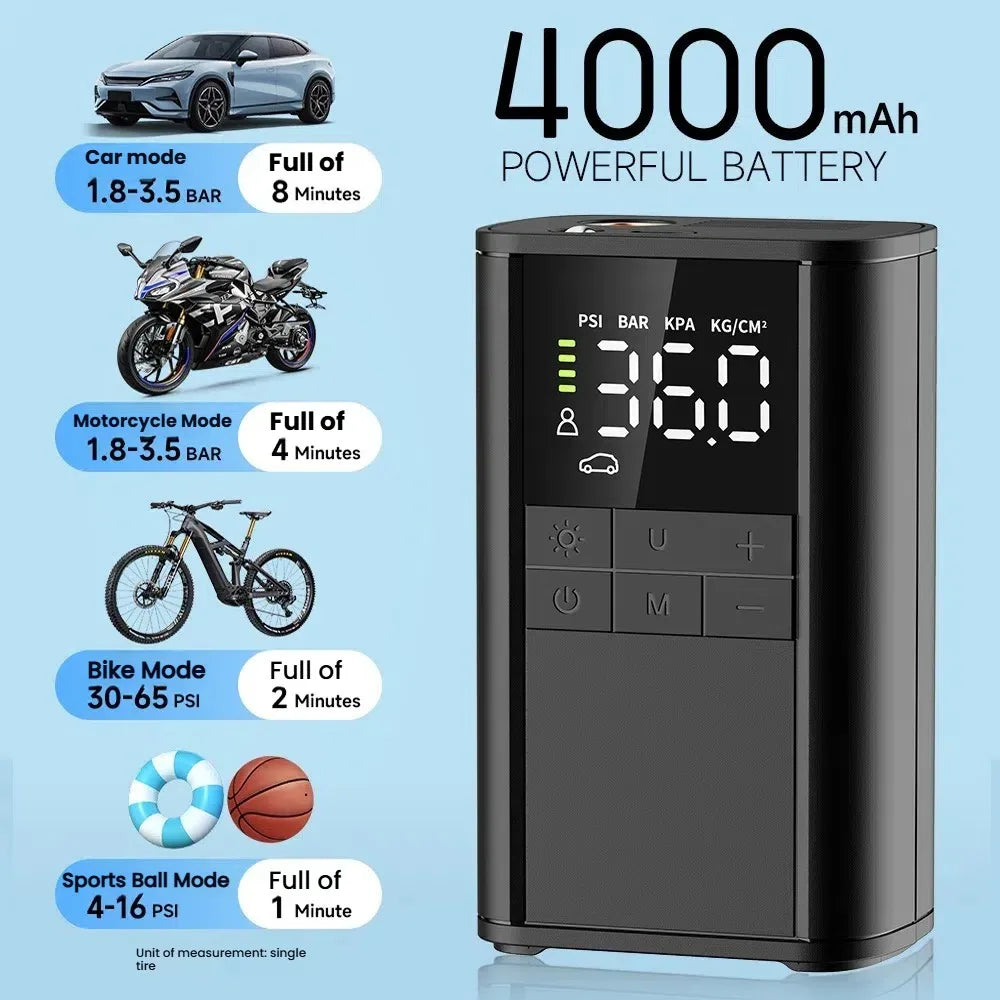 Portable Cordless Tire Inflator 150PSI Air Compressor Digital Pump