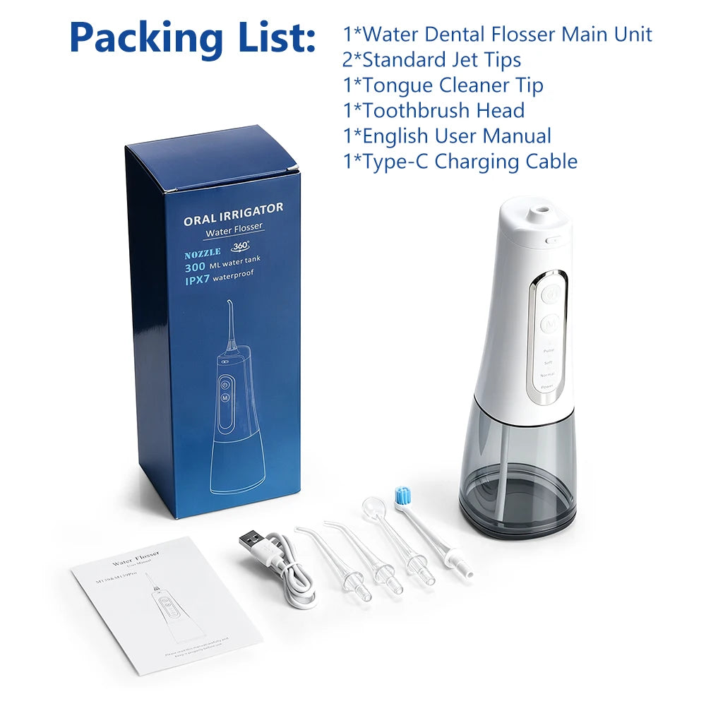 Cordless Water Dental Flosser for Teeth and Braces Cleaning