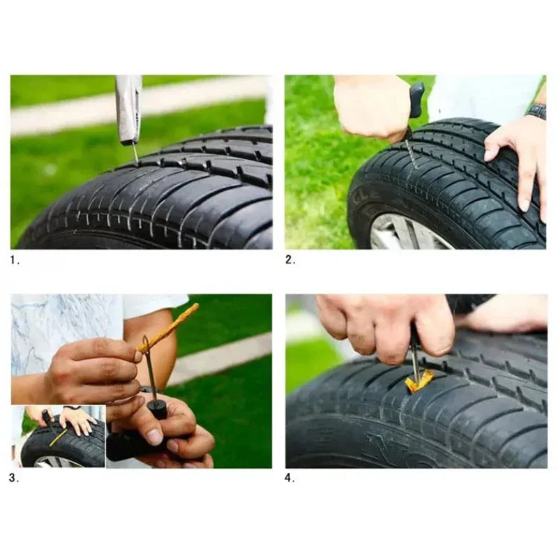 Universal Tubeless Tire Puncture Repair Kit for Roadside Emergencies
