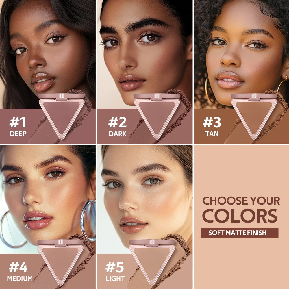 Long-Lasting Matte Bronzer Contour Powder for Face Shading - 21