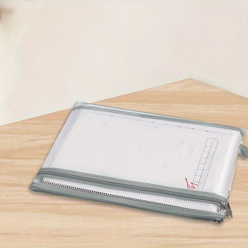 Transparent Double-Layer Mesh Document Storage Bag