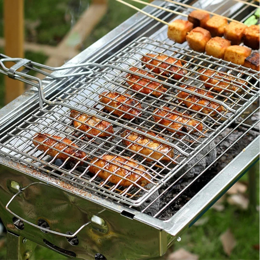 Non-Stick Barbecue Mesh Grilling Clip with Detachable Handle