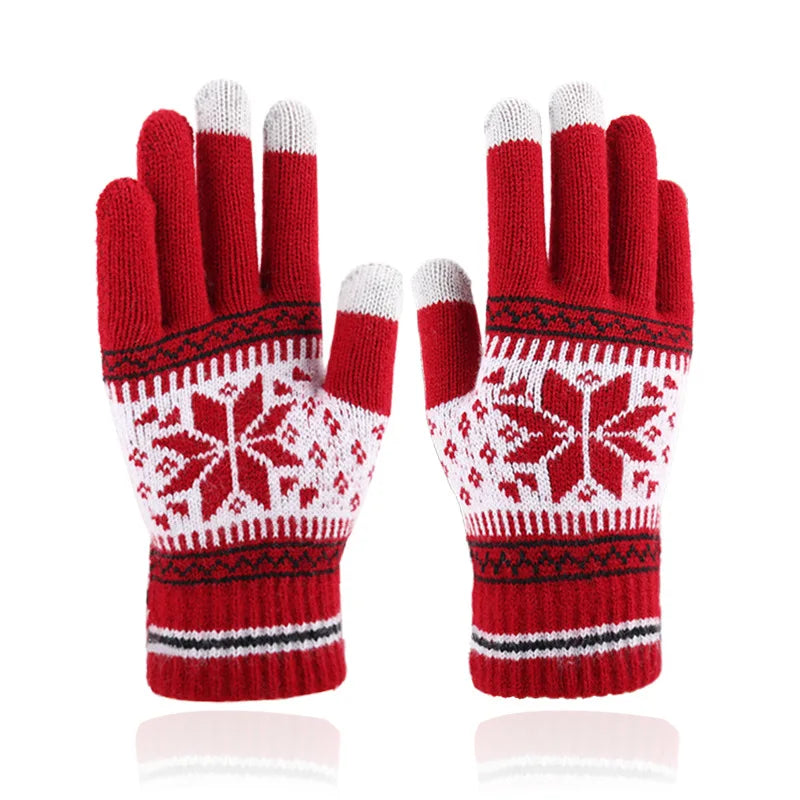 Touchscreen Snowflake Pattern Winter Gloves for Men and Women - 11