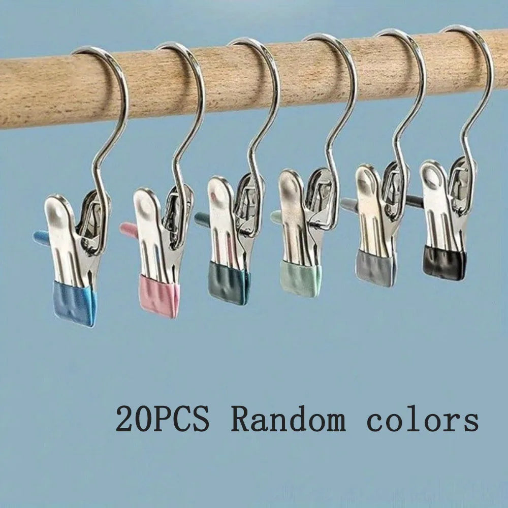 Portable Stainless Steel Laundry Hanger Clips for Closet Organization