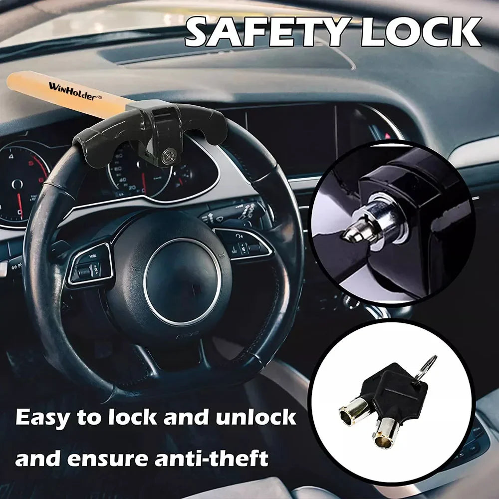 Heavy-Duty Universal Steering Wheel Lock Anti-Theft Device
