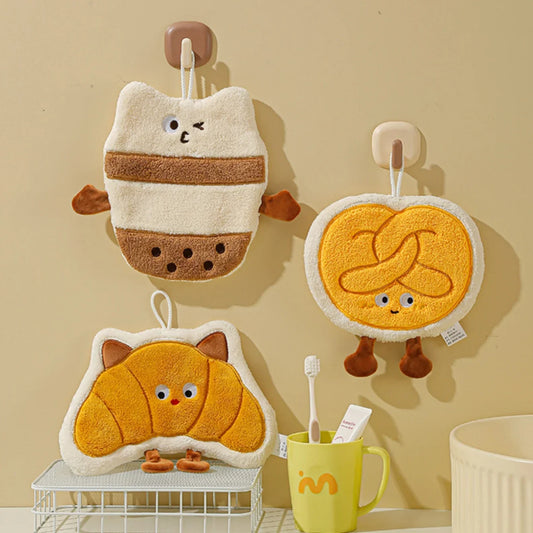 Cute Dessert Series Absorbent Hand Towel for Kitchen and Bathroom