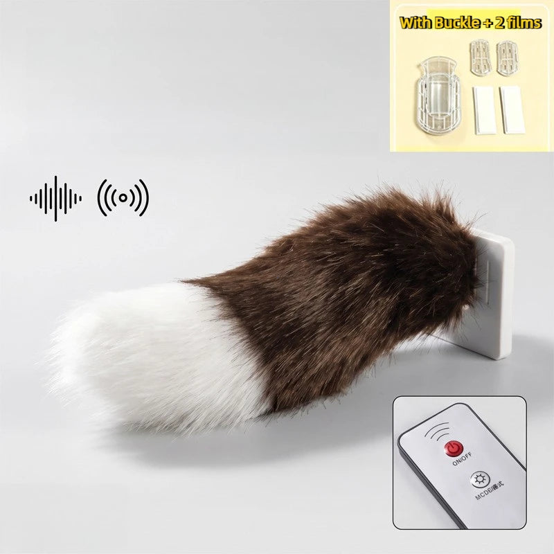 Electric Wagging Tail Car Ornament Remote Control Plush Auto Accessory - 15