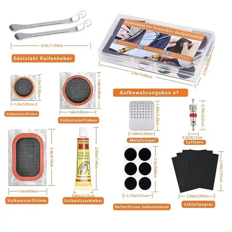 Portable Bicycle Tire Repair Kit for Quick Puncture Fixes