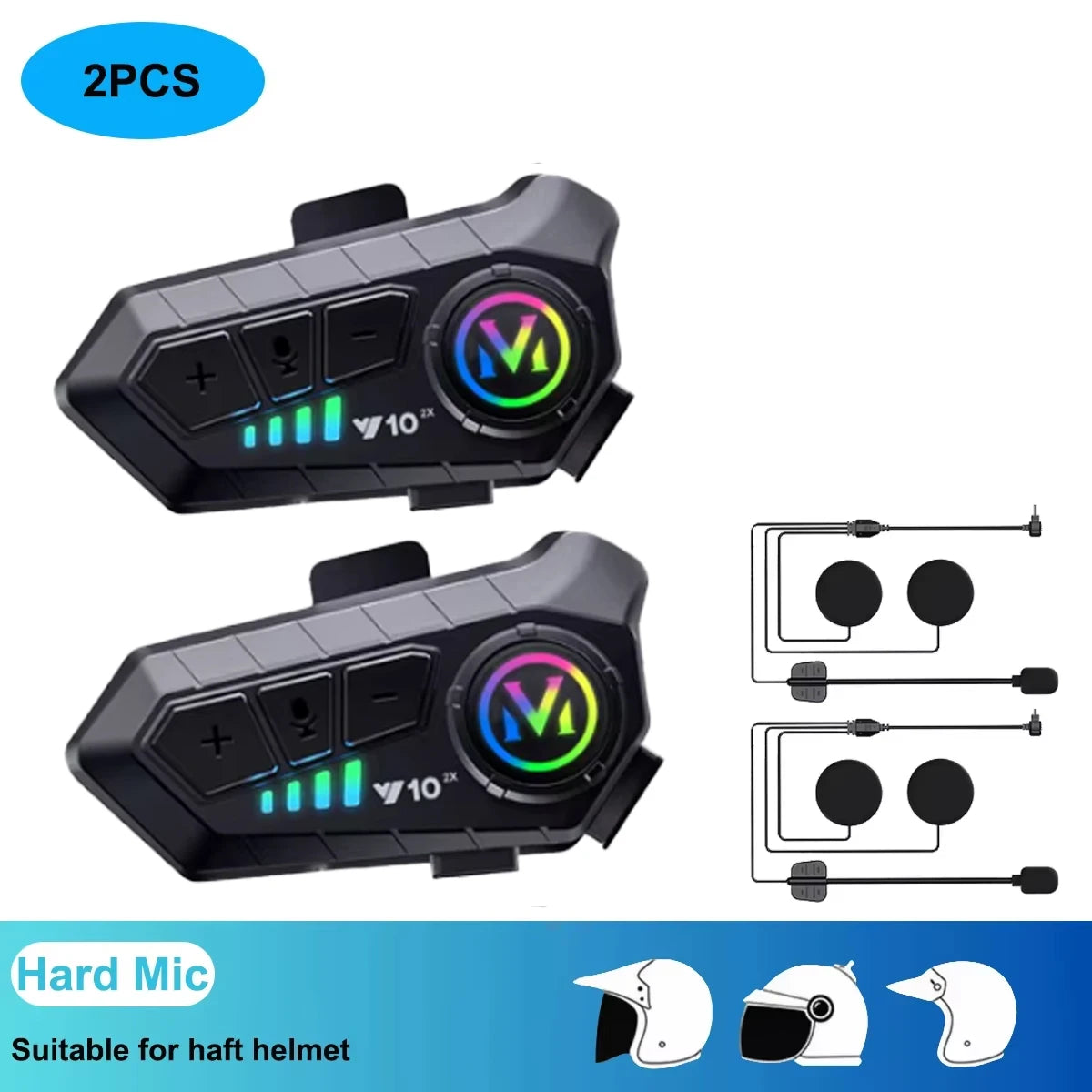 Bluetooth Motorcycle Helmet Intercom Headset Wireless Intercom System - 16