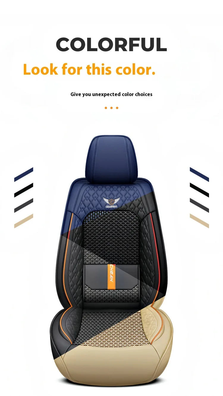 Universal Breathable Flax Car Seat Cover for All Seasons - 14