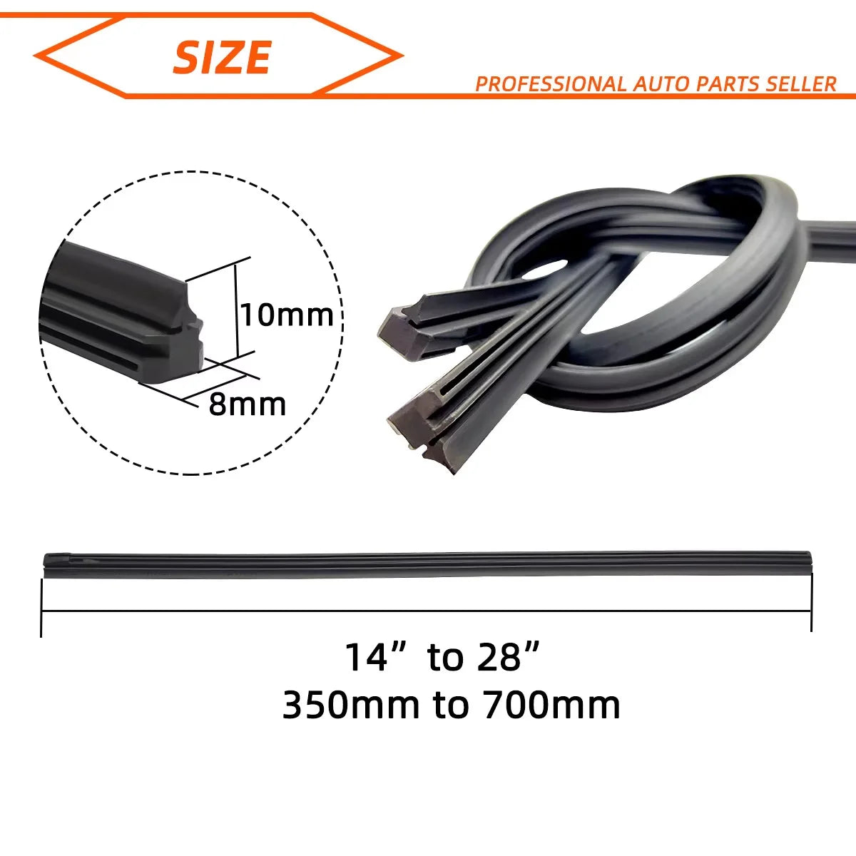 Universal Windshield Wiper Blade Rubber Refill Strips