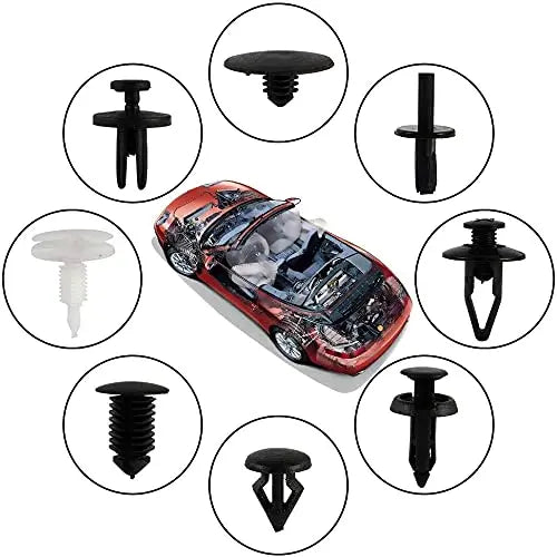 100 Piece Auto Bumper Fender Rivet Clip Fastener Set for Universal Cars - 8