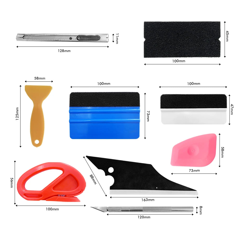 Professional Vinyl Car Wrap and Window Tinting Installation Tool Kit