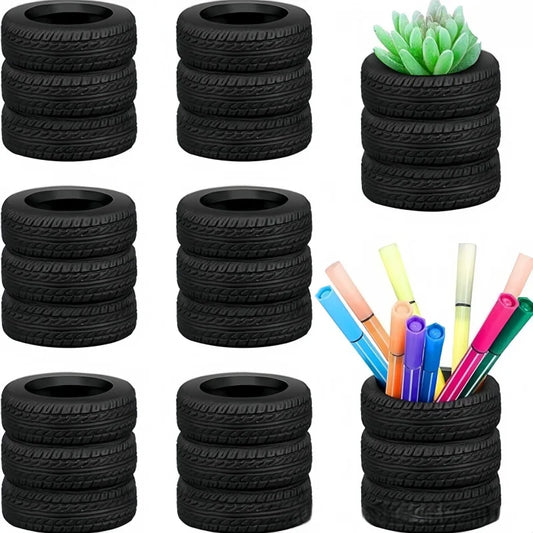 Creative Tyre Shape Desktop Pen Holder and Stationery Organizer