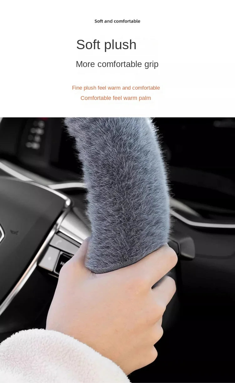 Winter Plush Retractable Steering Wheel Cover - 11