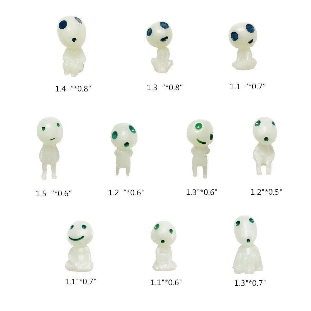 10pcs Luminous Tree Spirit Figurines Glowing Miniature Garden Statues - 8