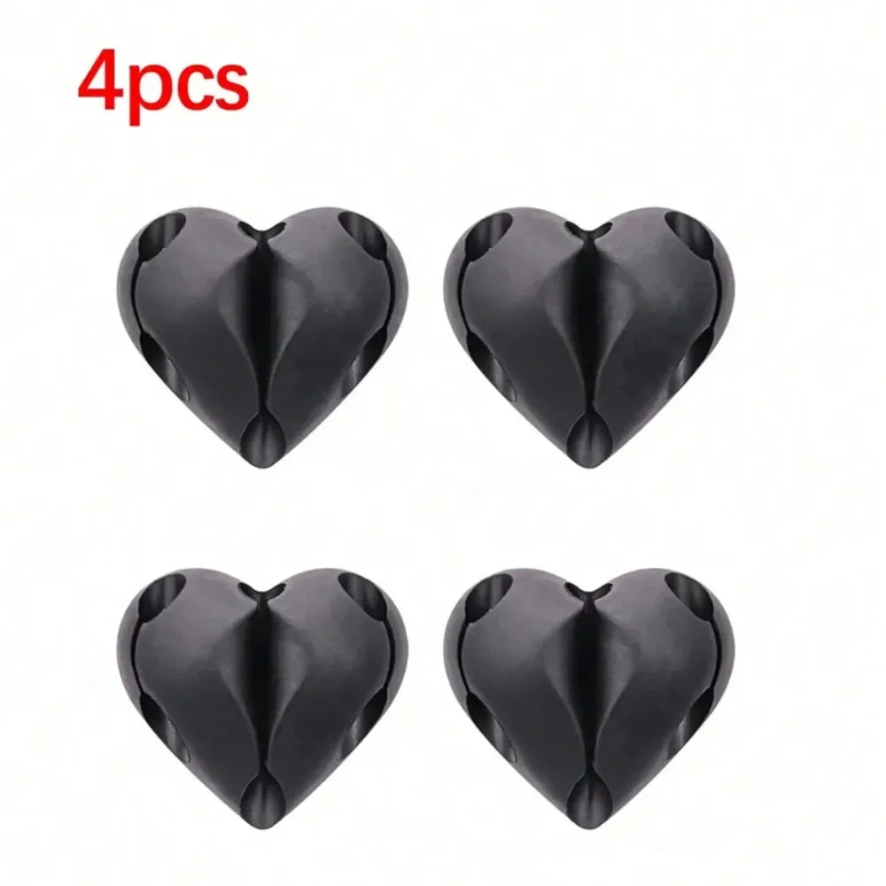 Heart-Shaped Self-Adhesive Cable Organizer for Desks - 8
