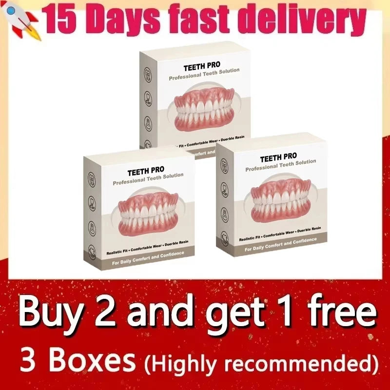 Comfortable Realistic Silicone Upper and Lower Dentures - 15