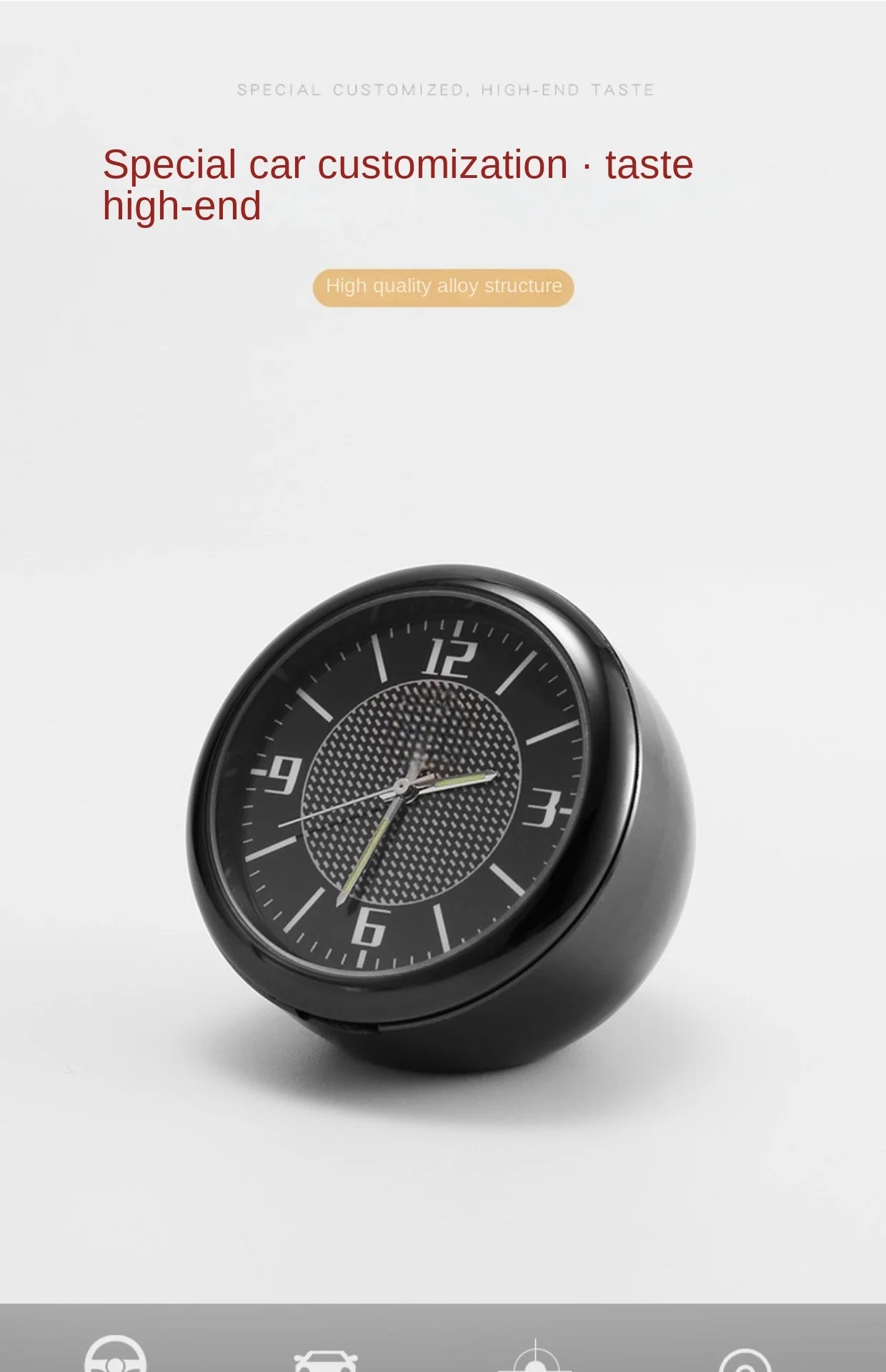 Luminous Mini Dashboard Clock for Cars - 9