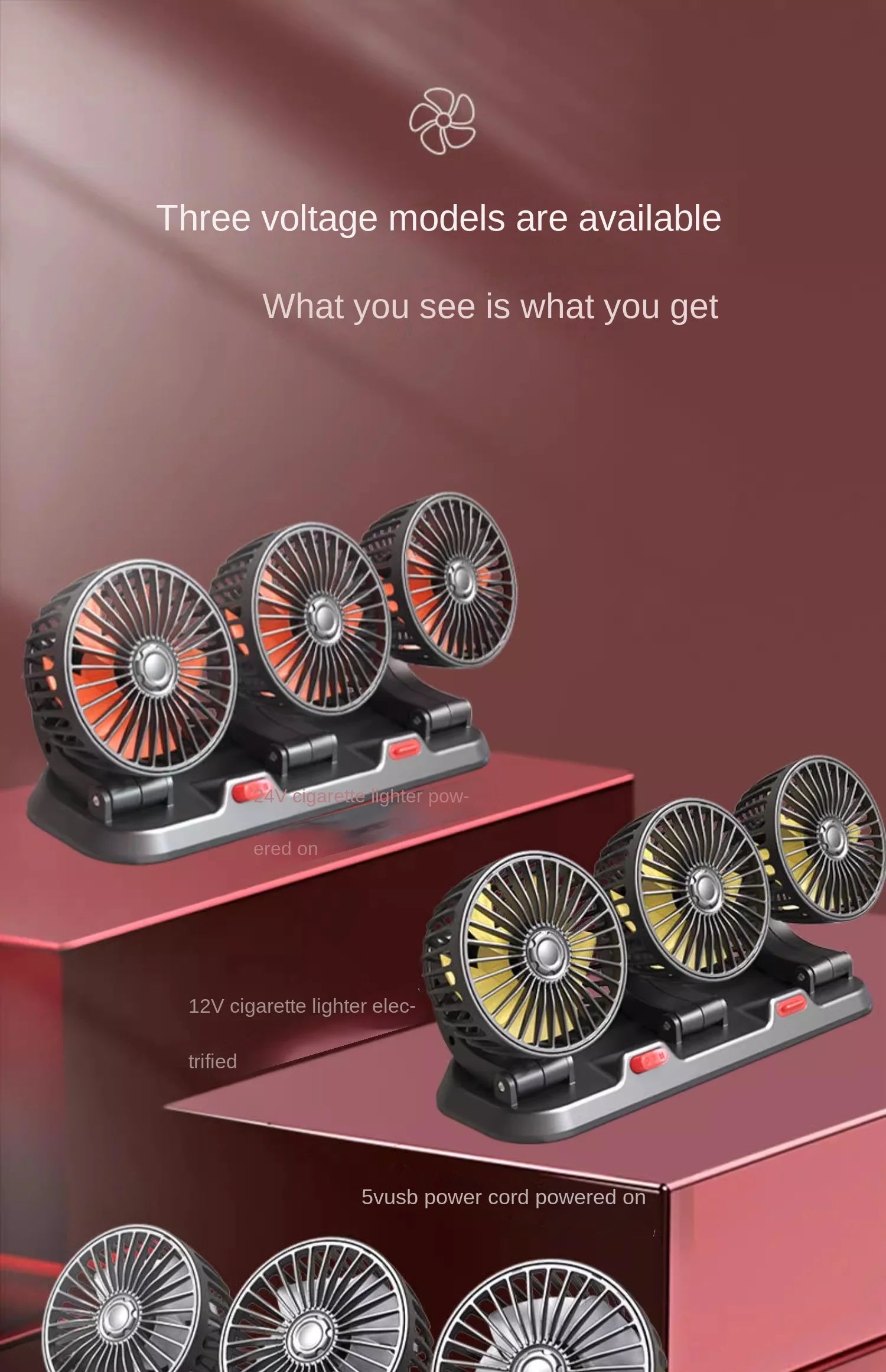 Dual-Head Adjustable Car Cooling Fan for Dashboard - 17