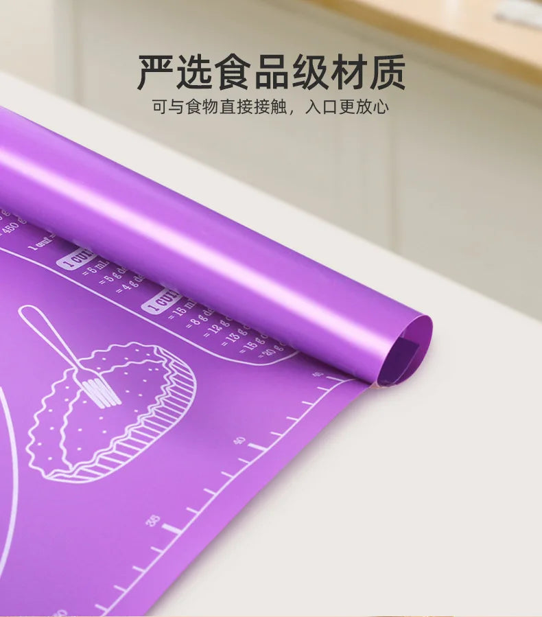 Non-Slip Silicone Pastry Baking Mat with Measurement Scale - 9