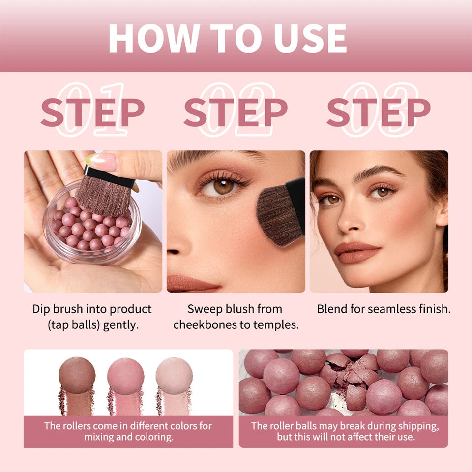 Long-Lasting Shimmering Spherical Powder Blush - 15