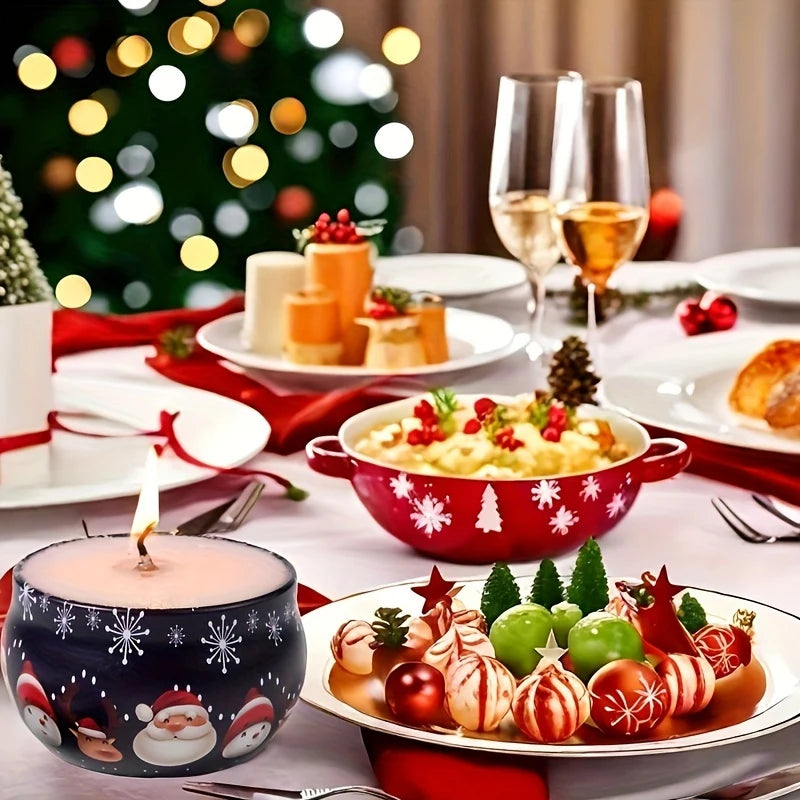 10 Pcs Christmas Candle Tins Festive Metal Jars for Crafting Gifts