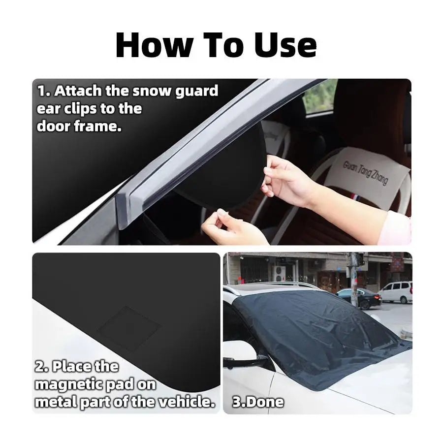 Magnetic Car Windshield Snow Cover for Winter Frost and Sun Protection