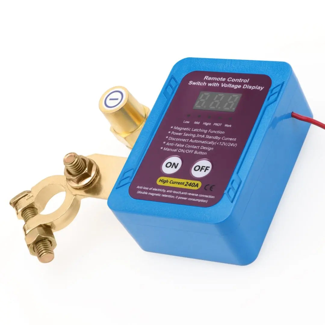 Remote Battery Disconnect Switch 12V 24V Car Kill Switch Voltage Display