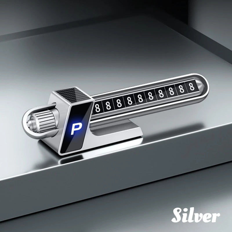 Solar Powered Car Parking Phone Number Plate