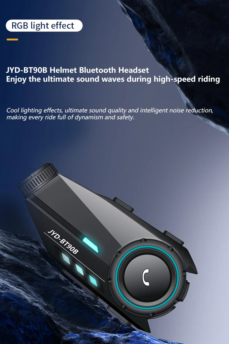 Bluetooth 5.4 Motorcycle Helmet Headset with 1080P Camera Intercom