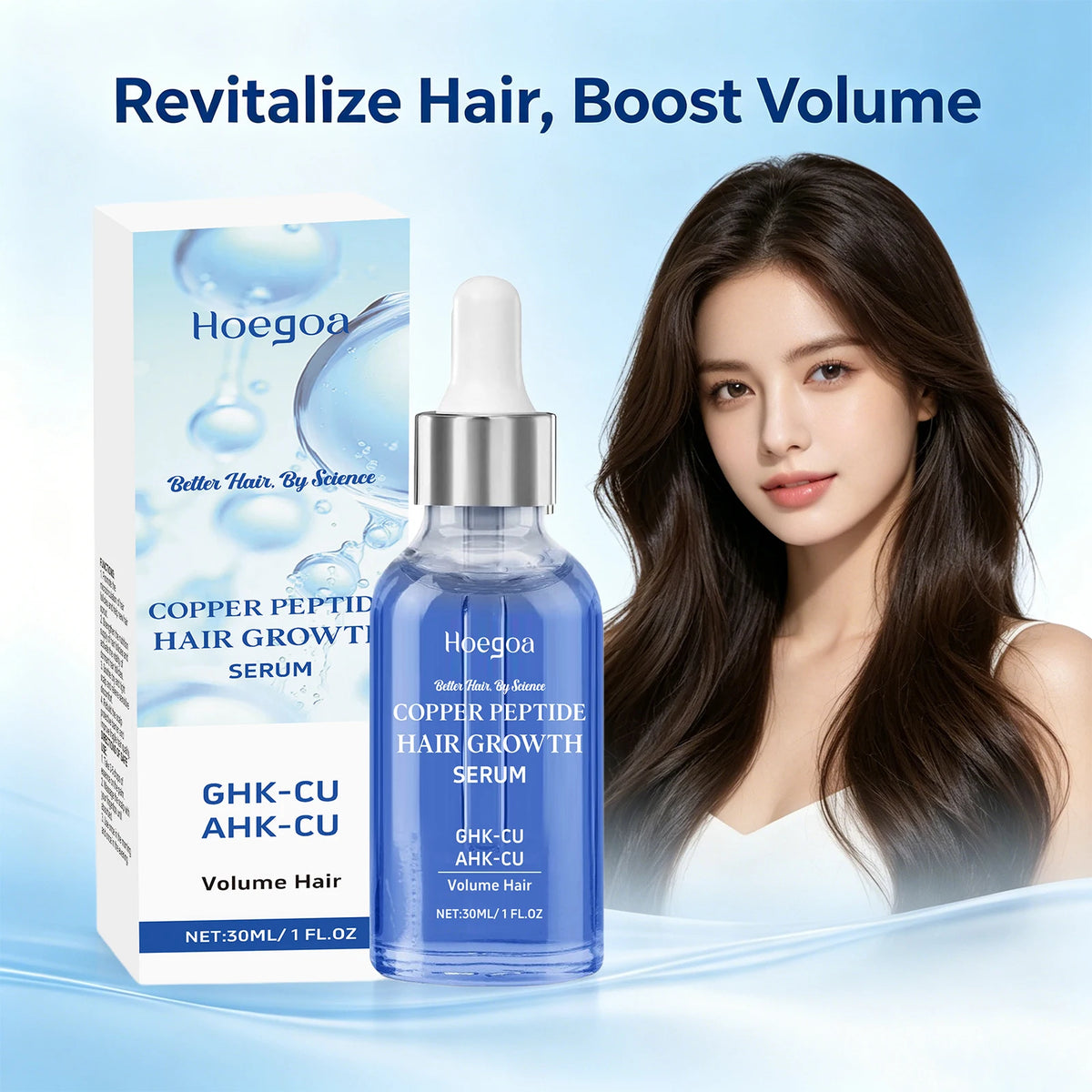 Copper Peptide Hair Growth Serum for Strengthening and Frizz Control