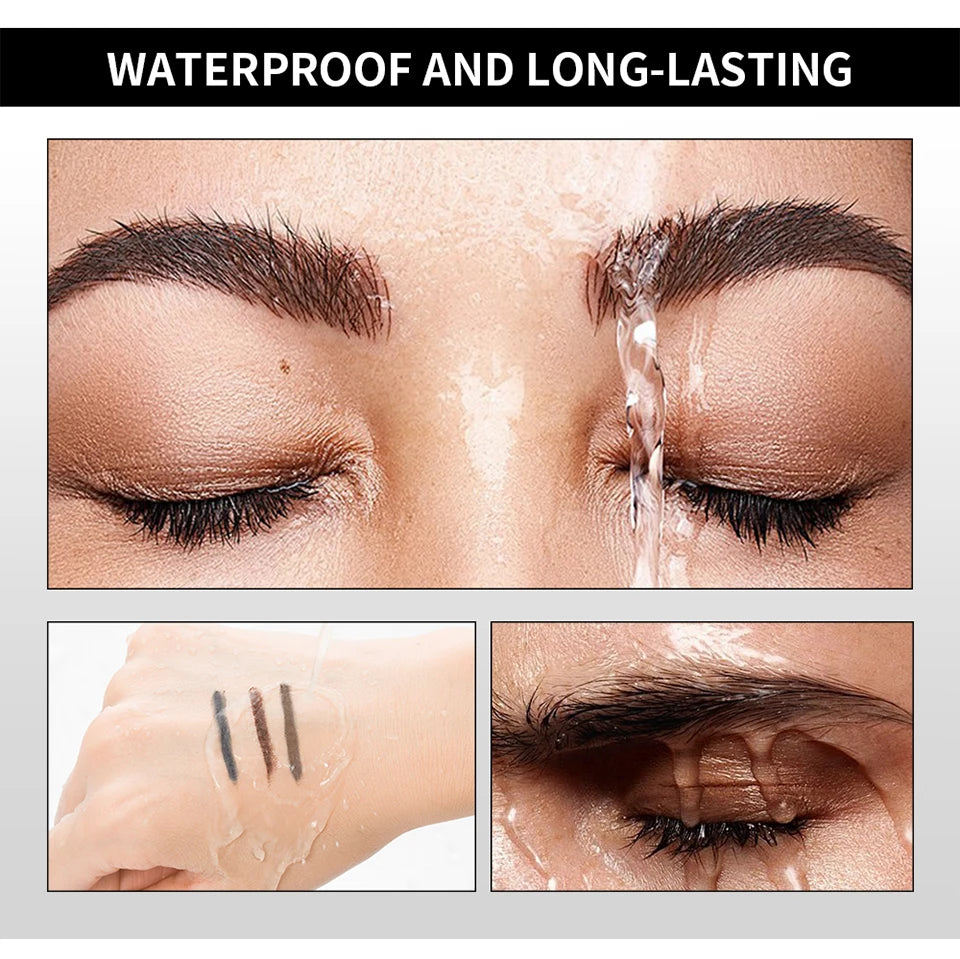 Waterproof Triangular Tip Eyebrow Pencil with Grooming Brush