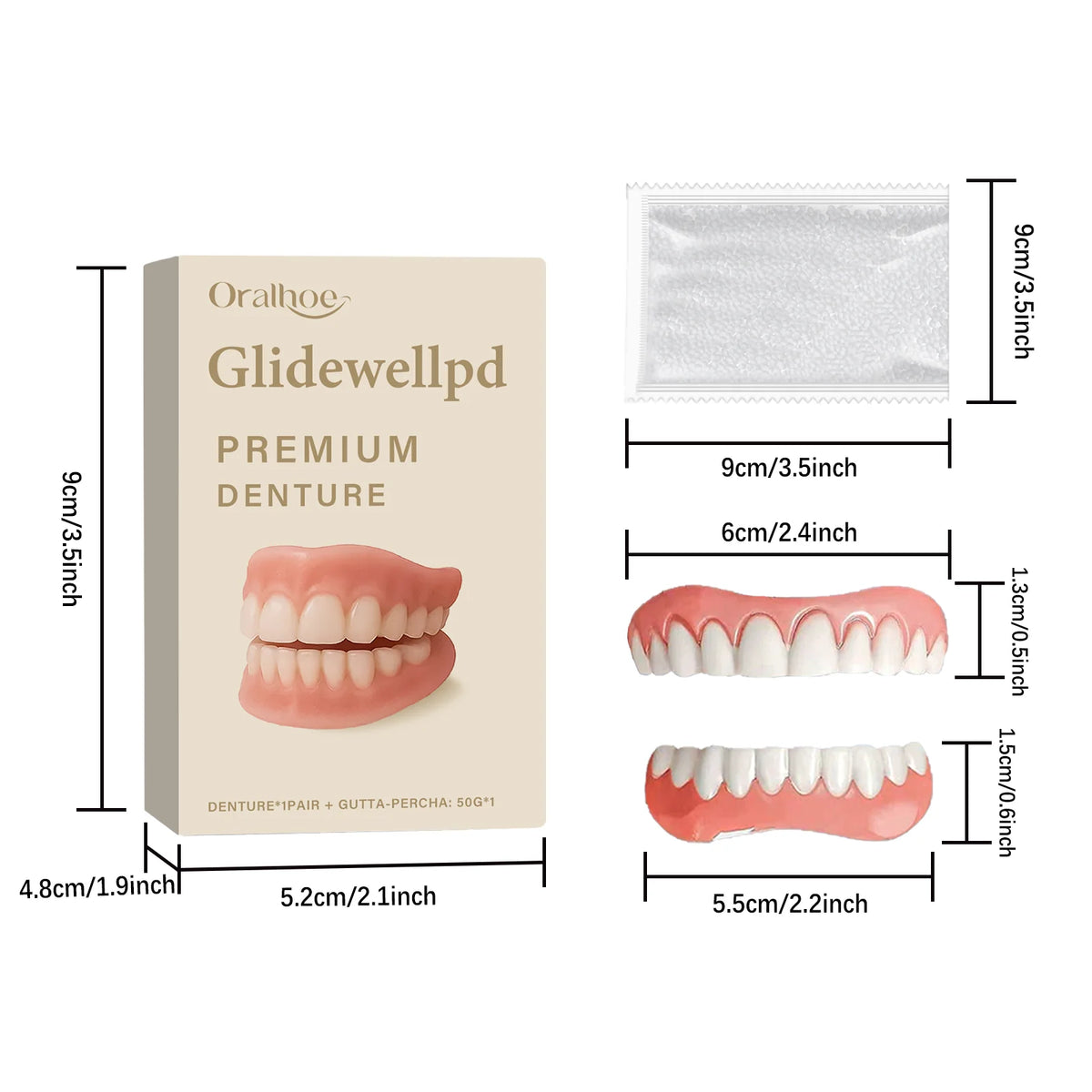 Flexible Silicone Temporary Denture Set for Missing Teeth