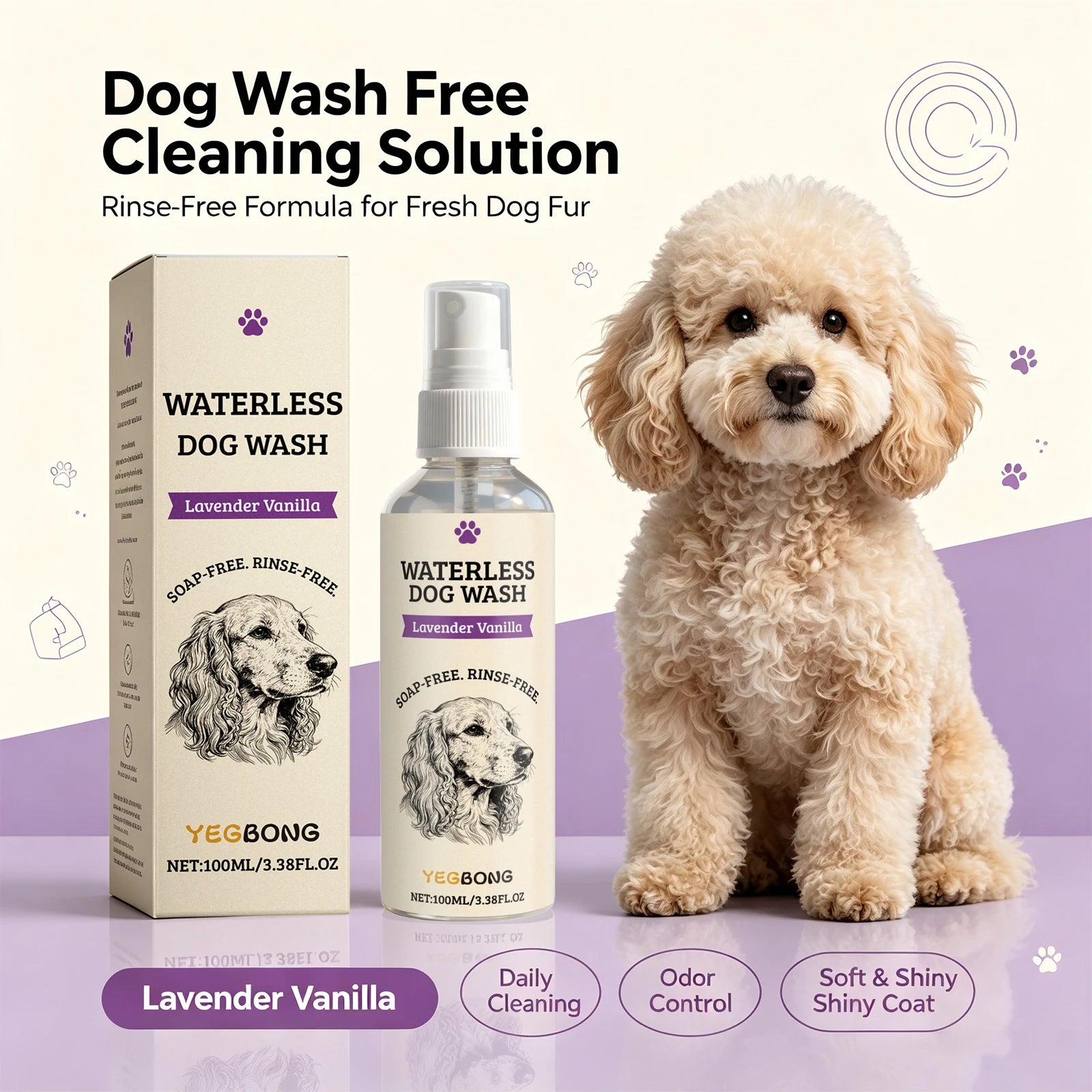 Waterless Dog Shampoo Spray for Quick Cleaning and Odor Removal - 3