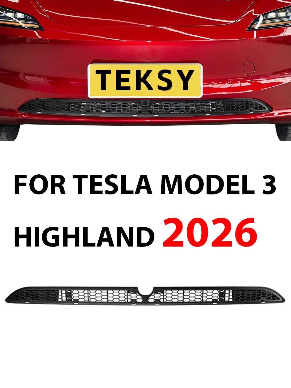 Front Bumper Radiator Grille Mesh for 2026 Model 3 Highland - 7