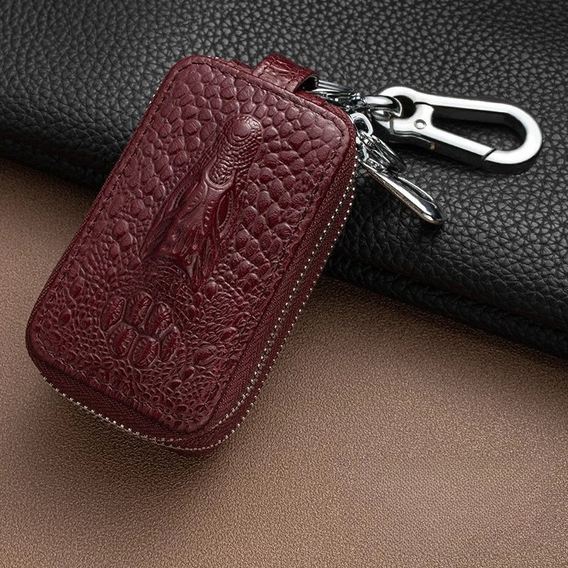 Leather Car Key Case with Waist Clip - 22