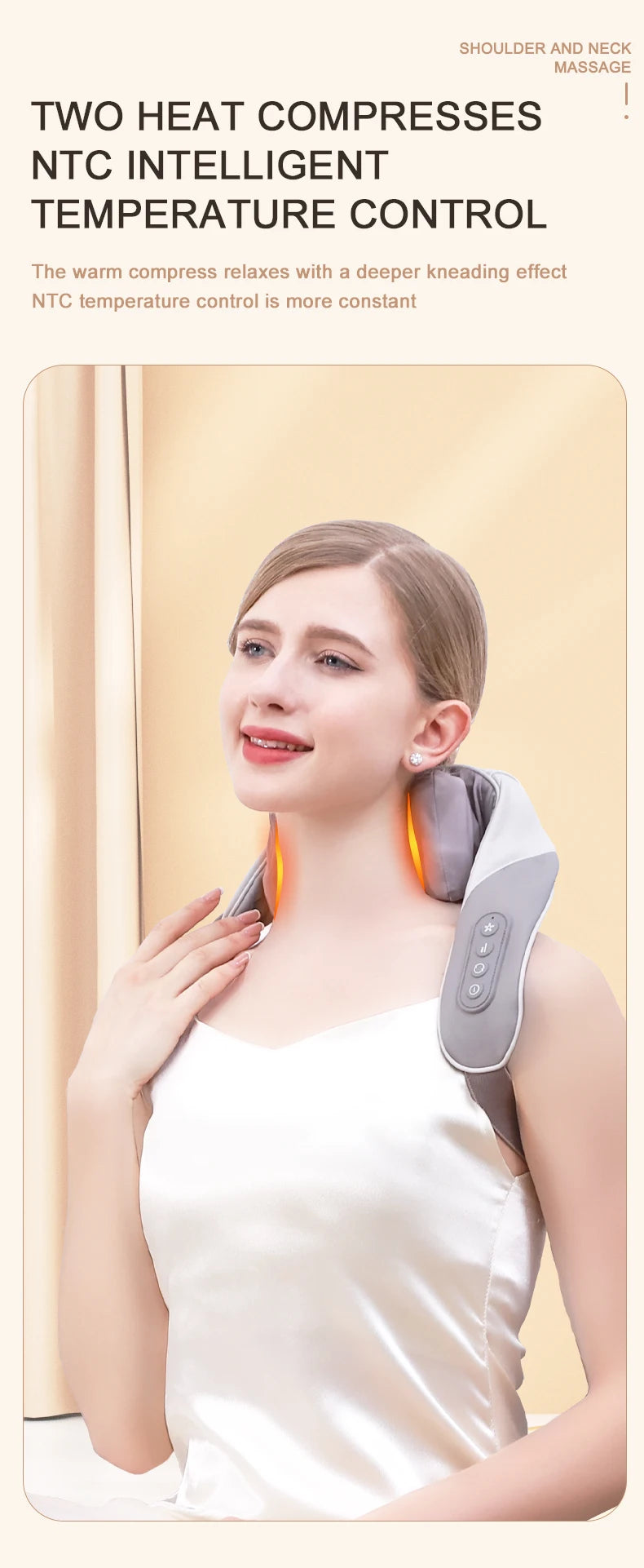 Wireless 6D Heated Neck and Shoulder Deep Tissue Massager - 16