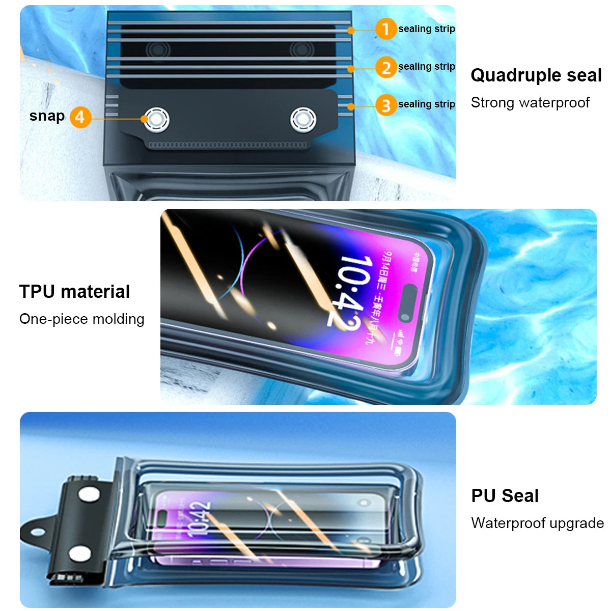 Universal Waterproof Phone Pouch for Swimming and Beach
