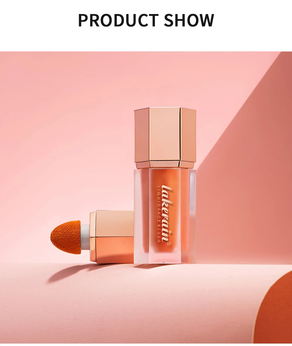 Waterproof Matte Liquid Blush with Mushroom Brush