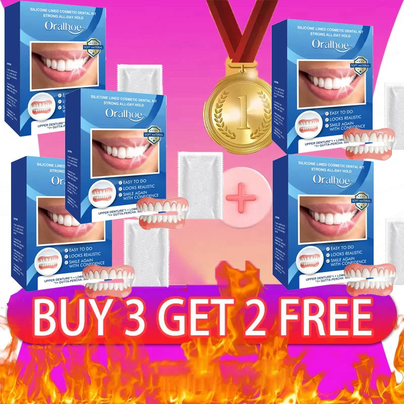 Comfort Fit Silicone Denture Set for Natural Looking Smile - 10