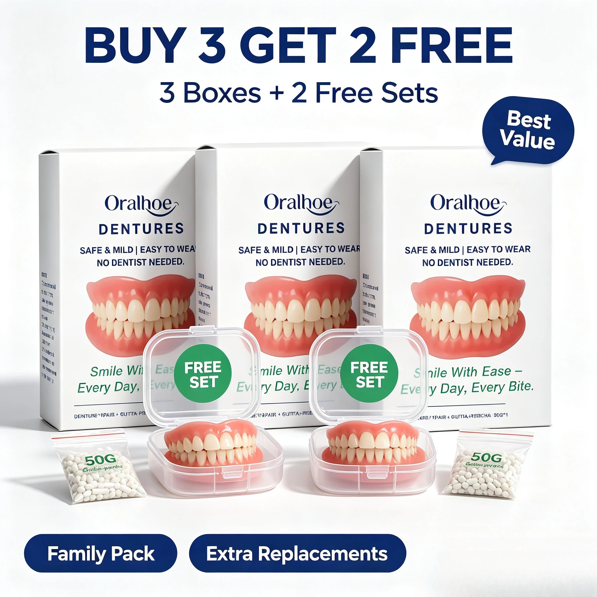 Portable Denture Storage and Cleaning Care Kit - 7