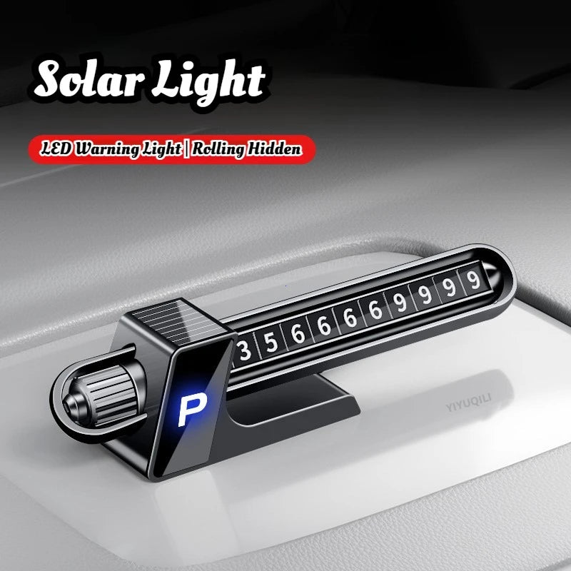 Solar Powered Car Parking Phone Number Plate