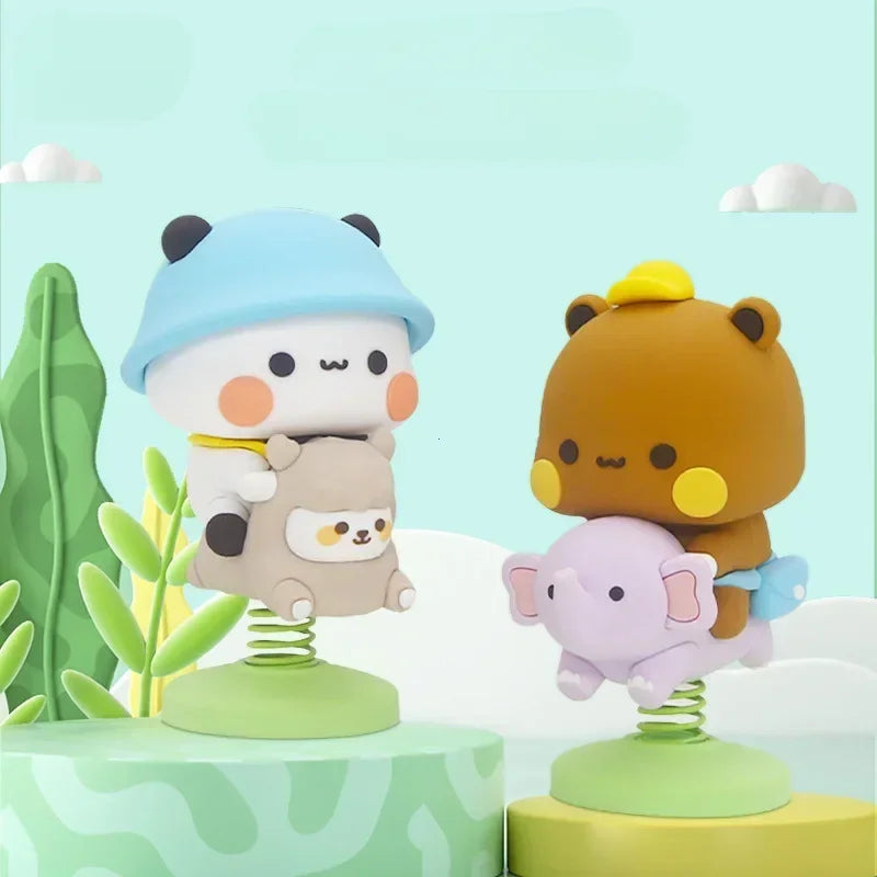 Cute Cartoon Panda and Bear Dashboard Ornament