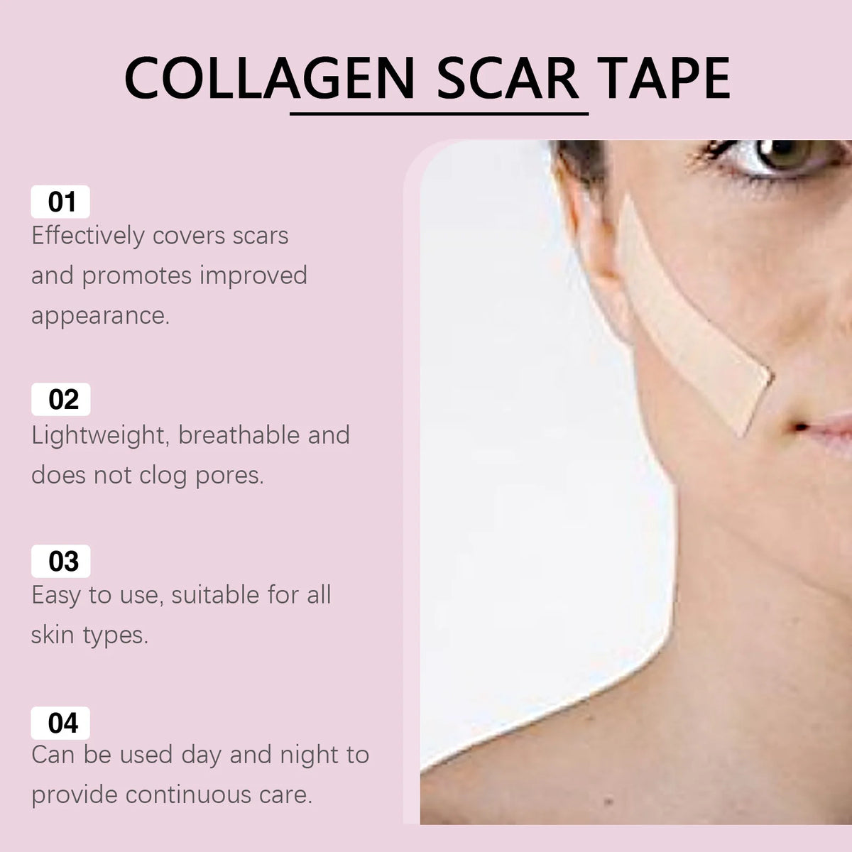 Silicone Collagen Scar Tape for Wrinkles and Blemish Coverage