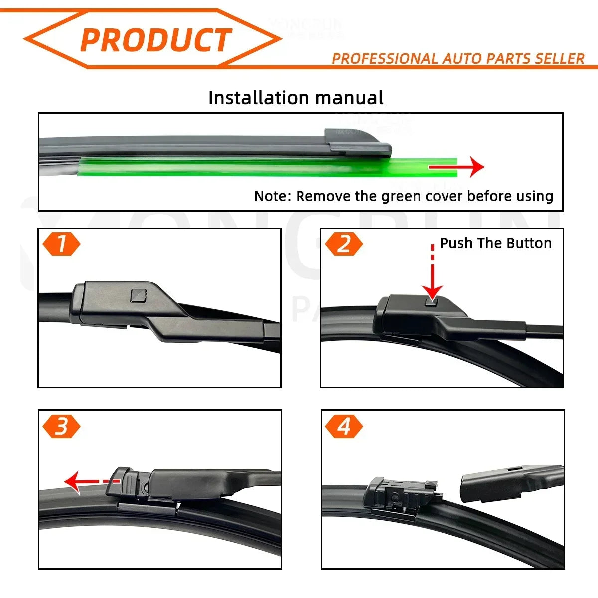 Front and Rear Windshield Wiper Blades for Vauxhall/Opel Mokka - 5