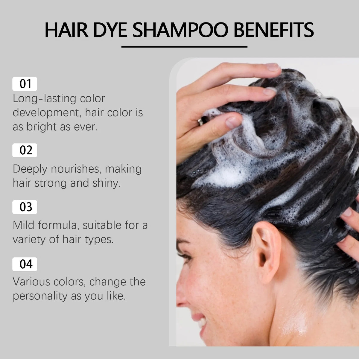 Instant Nourishing Hair Color Dye Shampoo